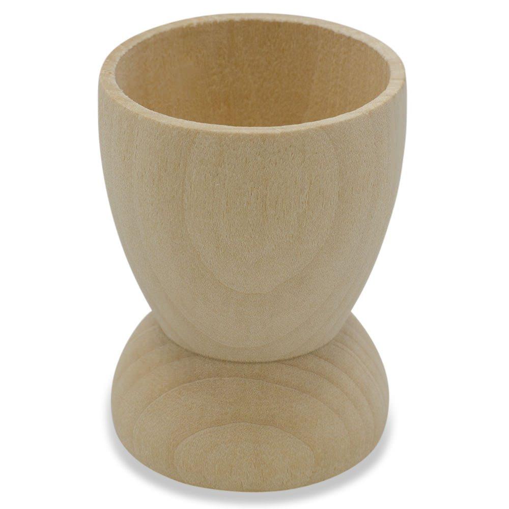 Classic Wooden Egg Cup Holder Display Stand 2.15 Inches in Beige color,  shape
