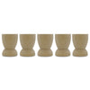 Wood Set of 5 Classic Wooden Egg Cup Holder Display Stands 2.15 Inches in Beige color