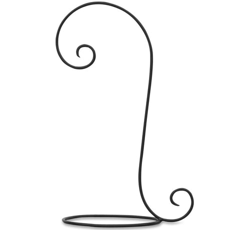 Curved Black Wrought Iron Ornament Stand 18.5 Inches in Black color,  shape