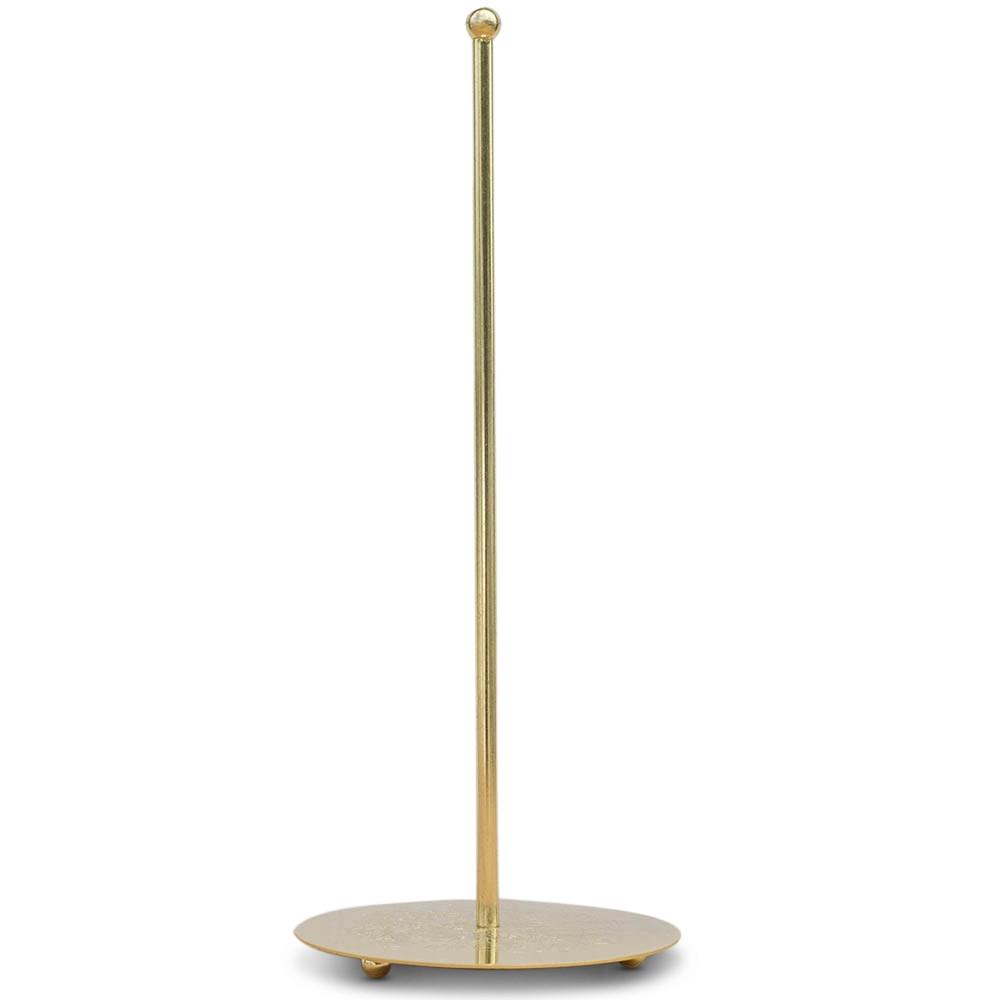 Gold Tone Etched Metal Base Tree Topper Holder Stand Display 9.75 Inches Tall in Gold color,  shape