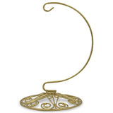 Scroll Base Metal Ornament Stand 6.5 Inches in Gold color,  shape
