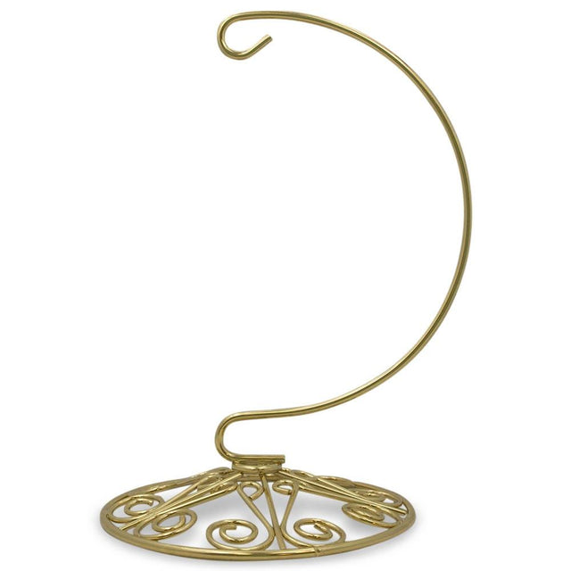Scroll Base Metal Ornament Stand 6.5 Inches in Gold color,  shape