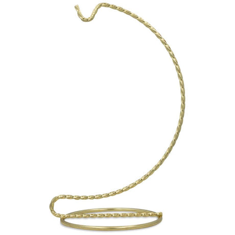 Twisted Curved Golden Tone Metal Holder Ornament Stand 6 Inches in Gold color,  shape