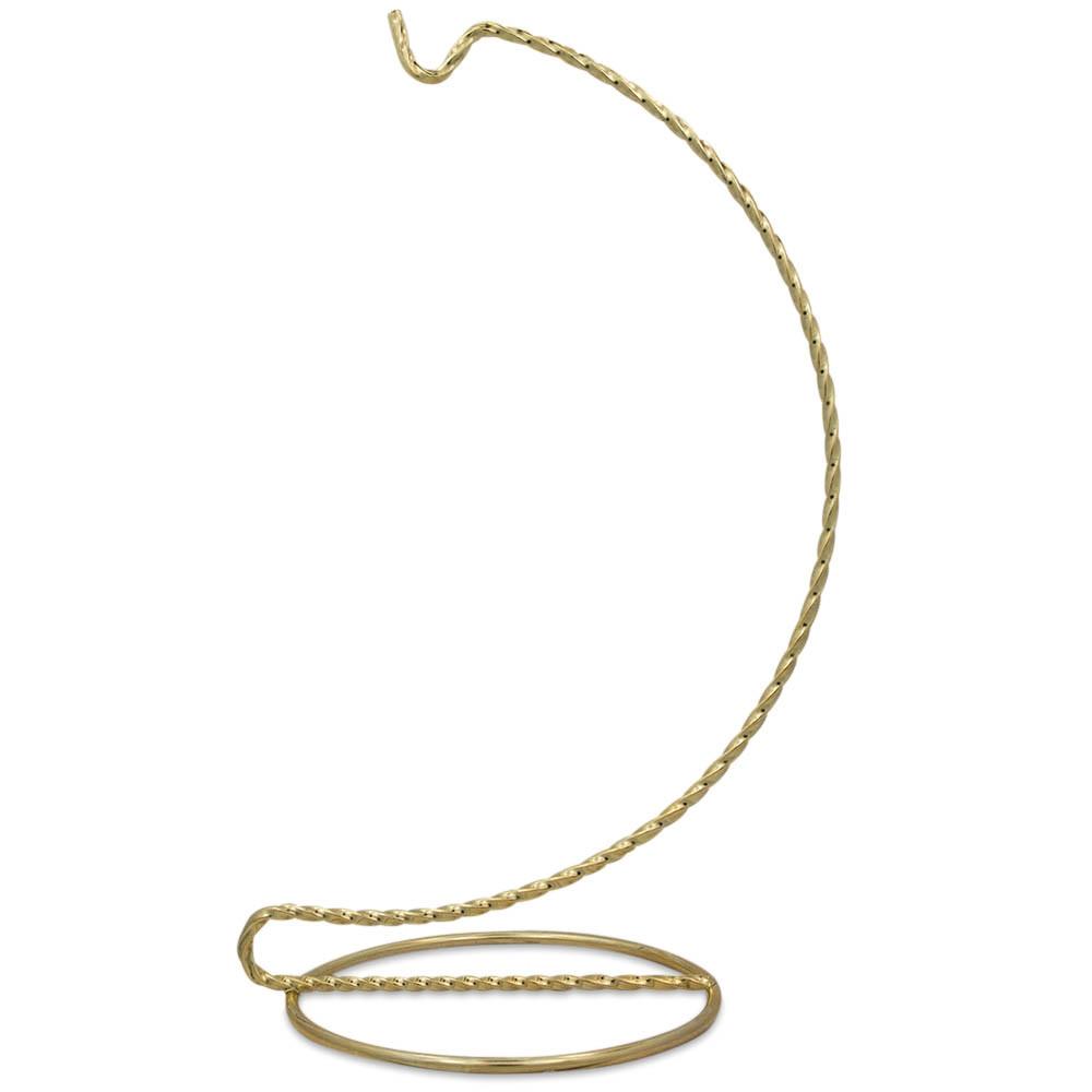 Metal Twisted Wire Curve Gold Tone Metal Ornament Stand Display Holder 6.25 Inches Tall in Gold color