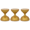 Wood Set of 3 Golden Wooden Ukrainian Easter Egg Stand Holder Display 1.5 Inches in Gold color