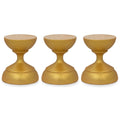 Set of 3 Metallic Gold Wooden Ukrainian Egg Sphere Stand Holder Display 1.6 Inches in Gold color