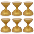 Set of 6 Metallic Gold Wooden Ukrainian Egg Sphere Stand Holder Display 1.6 Inches in Gold color