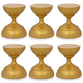 Set of 6 Metallic Gold Wooden Ukrainian Egg Sphere Stand Holder Display 1.6 Inches in Gold color