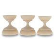 Wood Set of 3 Unfinished Blank Wooden Ukrainian Easter Egg Stand Holder Display 1.5 Inches in Beige color