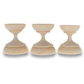 Set of 3 Unfinished Blank Wooden Ukrainian Easter Egg Stand Holder Display 1.5 Inches in Beige color