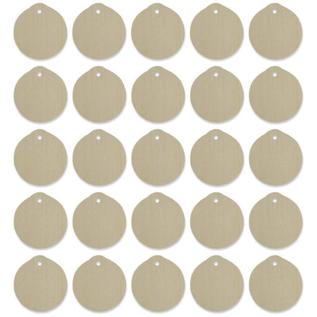 Set of 25 Christmas Ornament Circles Unfinished Wooden Shapes Cutouts DIY Crafts 2.5 Inches in Beige color, Round shape