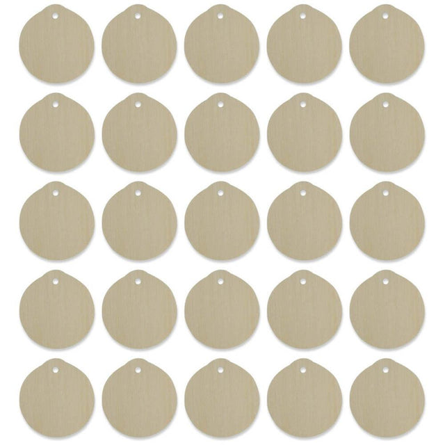Set of 25 Christmas Ornament Circles Unfinished Wooden Shapes Cutouts DIY Crafts 2.5 Inches in Beige color, Round shape