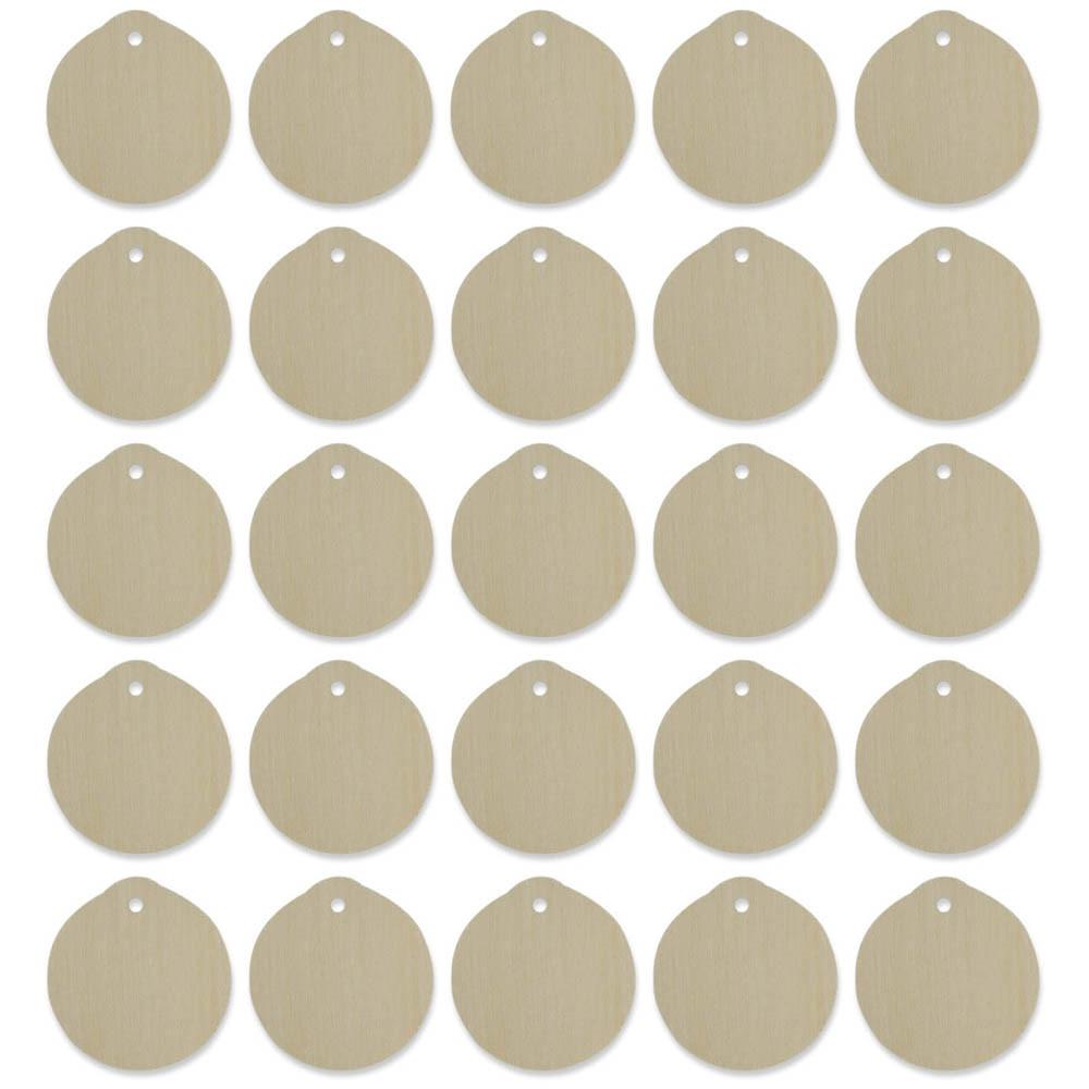 Set of 25 Christmas Ornament Circles Unfinished Wooden Shapes Cutouts DIY Crafts 2.5 Inches in Beige color, Round shape