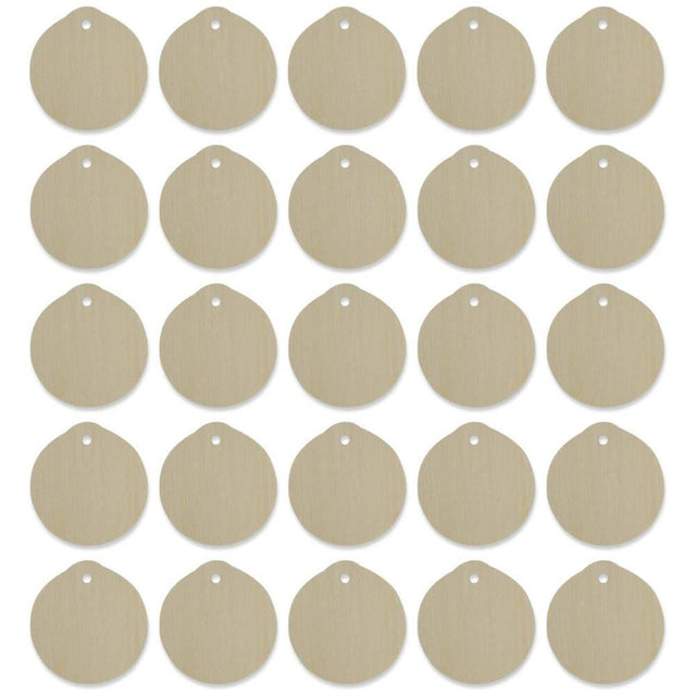 Set of 25 Christmas Ornament Circles Unfinished Wooden Shapes Cutouts DIY Crafts 2.5 Inches in Beige color Round