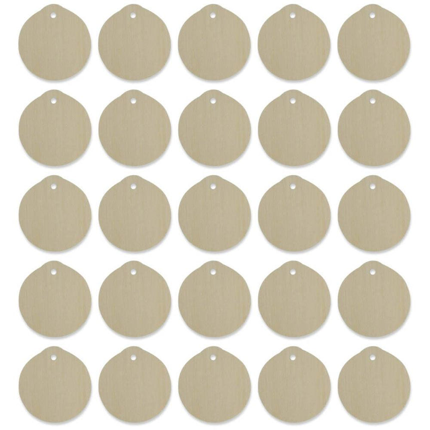 Set of 25 Christmas Ornament Circles Unfinished Wooden Shapes Cutouts DIY Crafts 2.5 Inches in Beige color Round