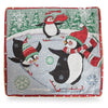 Juego de 2 fundas de almohada navideñas con pingüinos patinadores