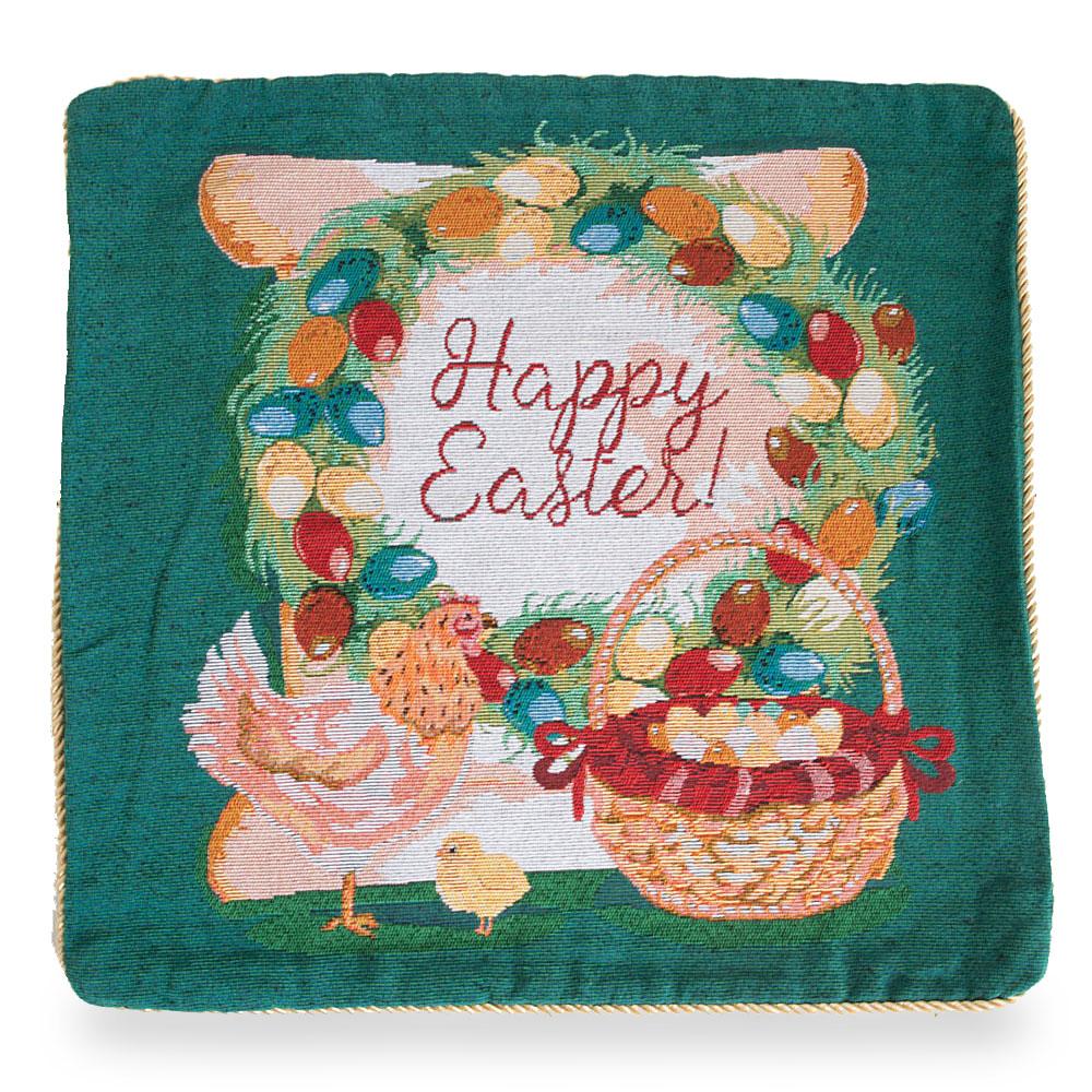 Set of 2 Happy Easter & Easter Eggs Throw Pillow Covers
