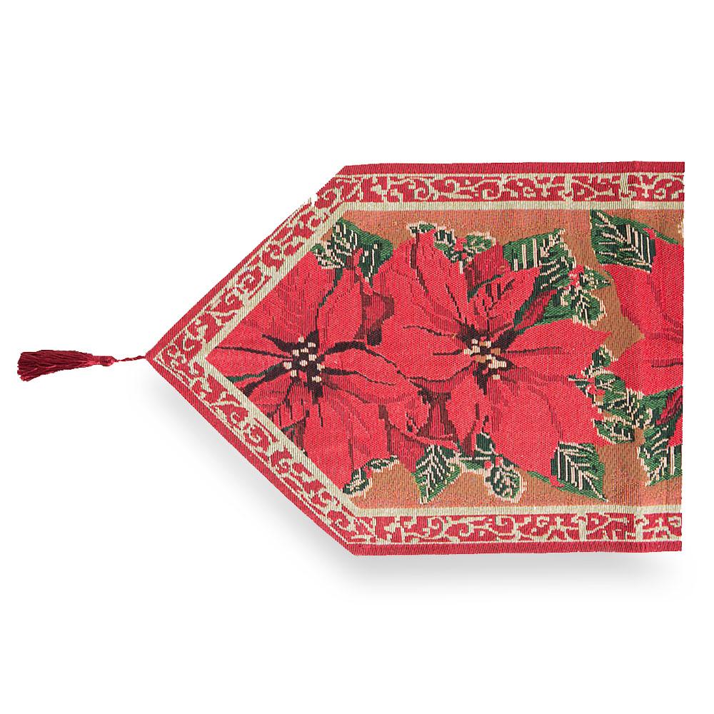 Shop Poinsettia Flowers Christmas Tablecloth Holiday Runner 75 Inches. Buy Christmas Decor Tableware Tablerunners HYC Red Rectangular  for Sale by Online Gift Shop BestPysanky rug runners quilted Christmas table runner red tablecloths crochet lace cheap inexpensive coffee table emroidery embroidered