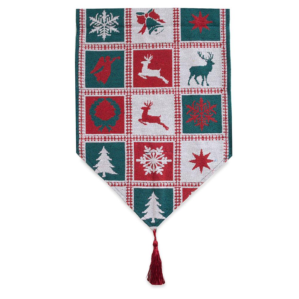Shop Reindeer Square Patterns Christmas Tablecloth Holiday Runner 75 Inches. Buy Christmas Decor Tableware Tablerunners HYC Red Rectangular  for Sale by Online Gift Shop BestPysanky rug runners quilted Christmas table runner red tablecloths crochet lace cheap inexpensive coffee table emroidery embroidered