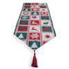 Reindeer Square Patterns Christmas Tablecloth Holiday Runner 75 Inches ,dimensions in inches: 8 x 75 x 13.5
