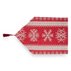 Mantel navideño con diseño de copos de nieve en rojo, 76,5 pulgadas