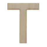 Wood Unfinished Wooden Arial Font Letter T (6.25 Inches) in Beige color