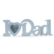 Cherished Memories: 'I Love Dad' Heart-Shaped Plastic Photo Frame in White color,  shape