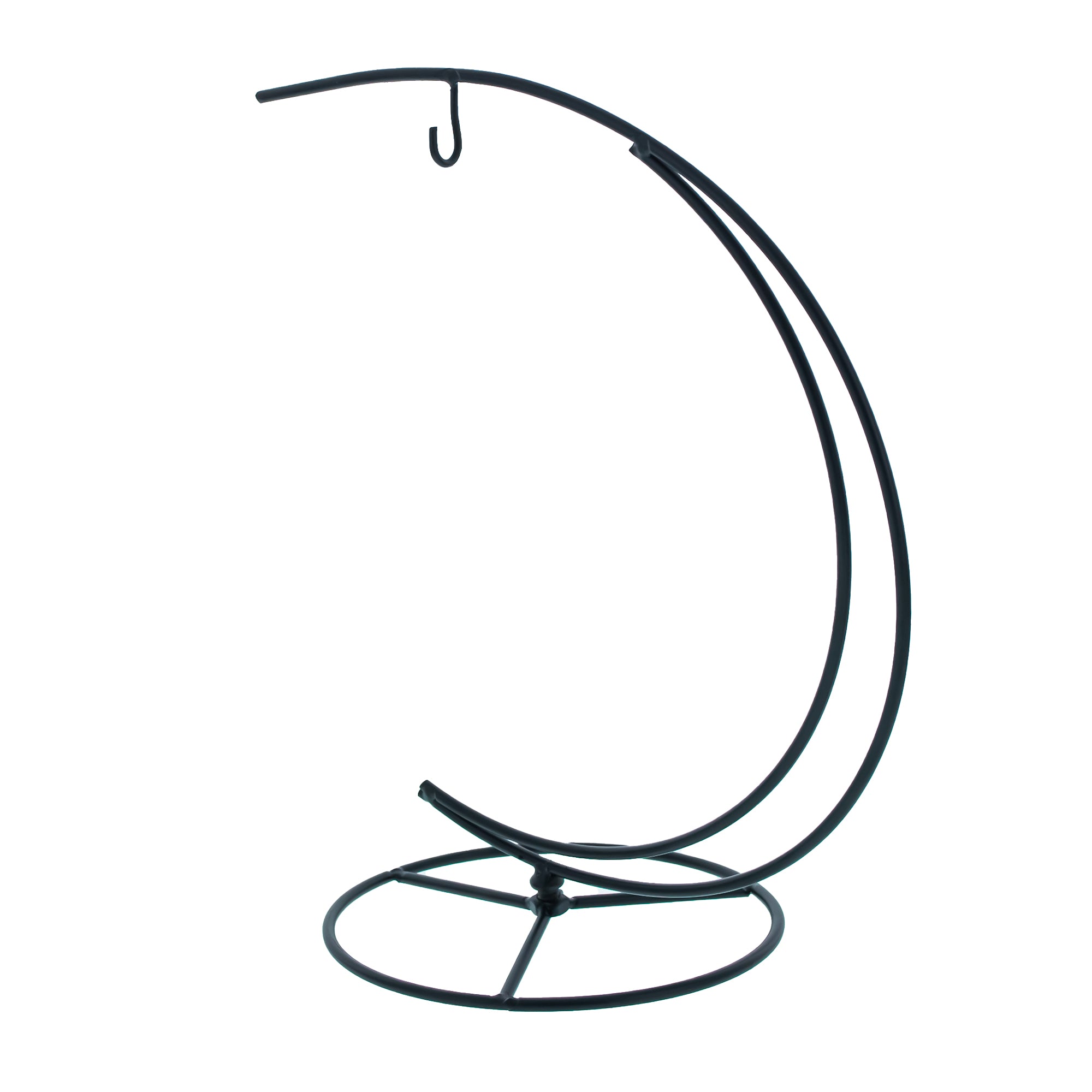Double Curve Crescent Black Metal Ornament Display Stand 9.25 InchesChina , dimensions in inches: 9.25 x 7.35 x 4.9