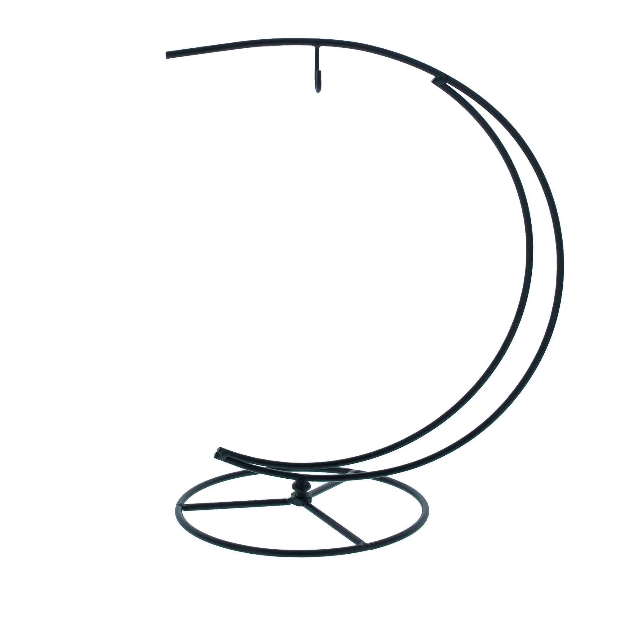 Double Curve Crescent Black Metal Ornament Display Stand 9.25 Inches in Black color