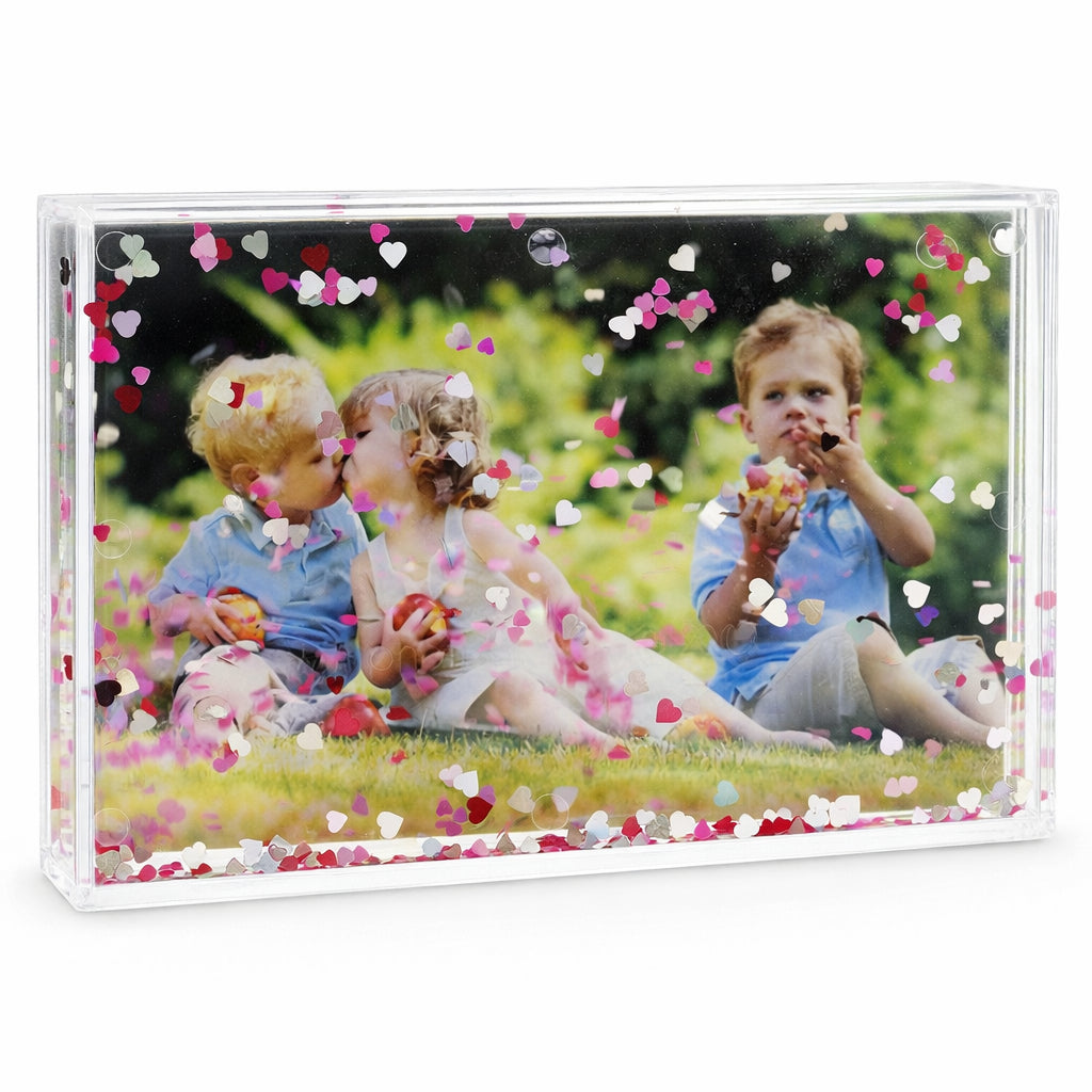 Rectangular Clear Plastic Water Globe Picture Frame in Clear color Rectangular