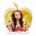 Apple-Shaped Clear Plastic Water Globe Picture Frame in Clear color