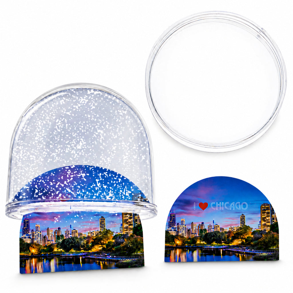 Shop Chicago Clear Acrylic Plastic Snow Water Globe Picture Frame. Buy Water Globe Picture Frames > Travel > Chicago Clear