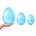 Set of 3 Jumbo Large Size Giant Fillable Plastic Easter Eggs 10 Inches in Blue color Oval