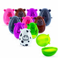 Set of 12 Animal-Themed Plastic Easter Eggs 2.25 Inches in Multi color Oval