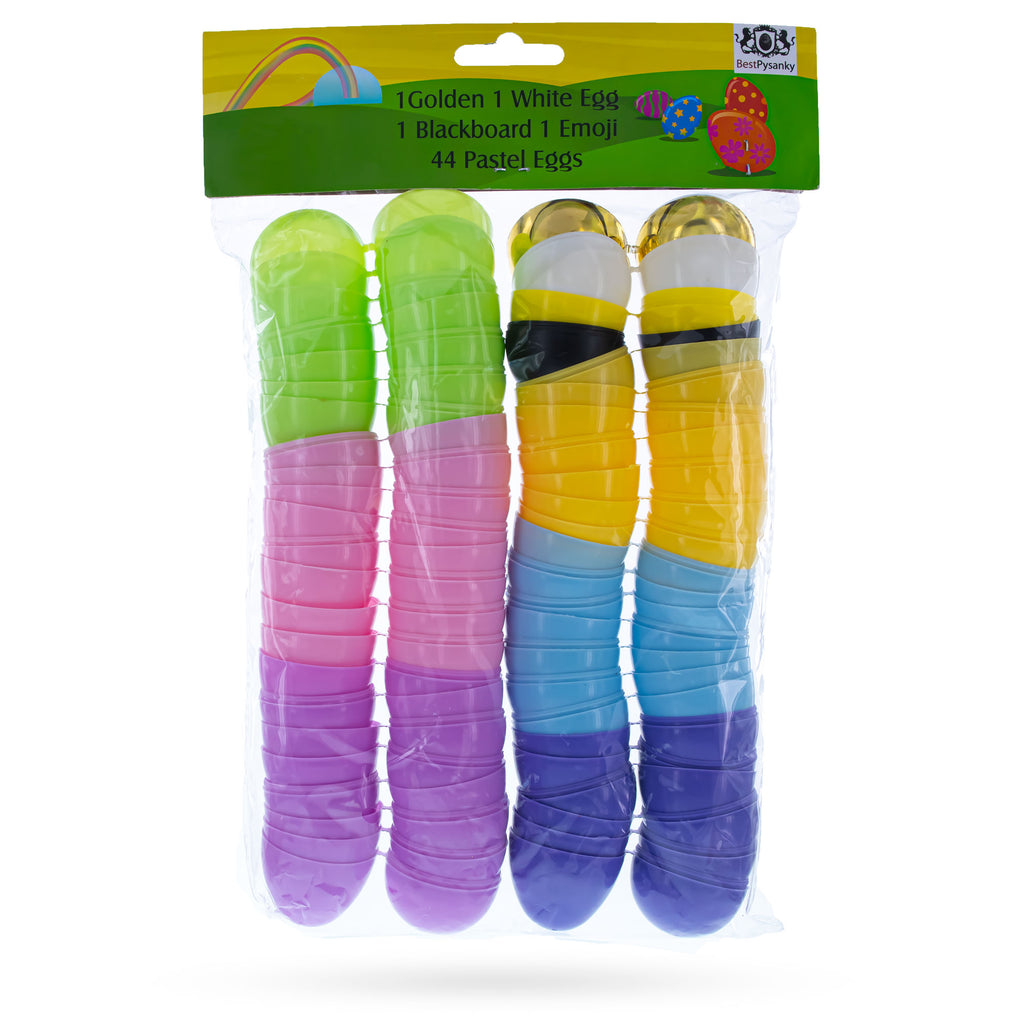 Set of 48 Easter Eggs Fillable Plastic Hinged Eggs Assorted Colors with Special Prize Eggs 2.25 InchesChina , dimensions in inches: 2.25 x 1.5 x 1.5