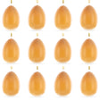 Natural Beauty: Set of 12 Brown Solid Plastic Easter Egg Ornaments 5.15 Inches in Brown color, Oval shape
