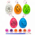 Set of 5 Multicolored Solid Plastic Easter Egg Ornaments 4.75 Inches in Multi color Oval