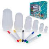 Set of 6 Erasable White Blank Canvas Plastic Dolls in White color