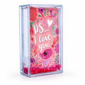 PS I Love You Glitter Shake Clear Plastic Water Picture Frame in Clear color Rectangular