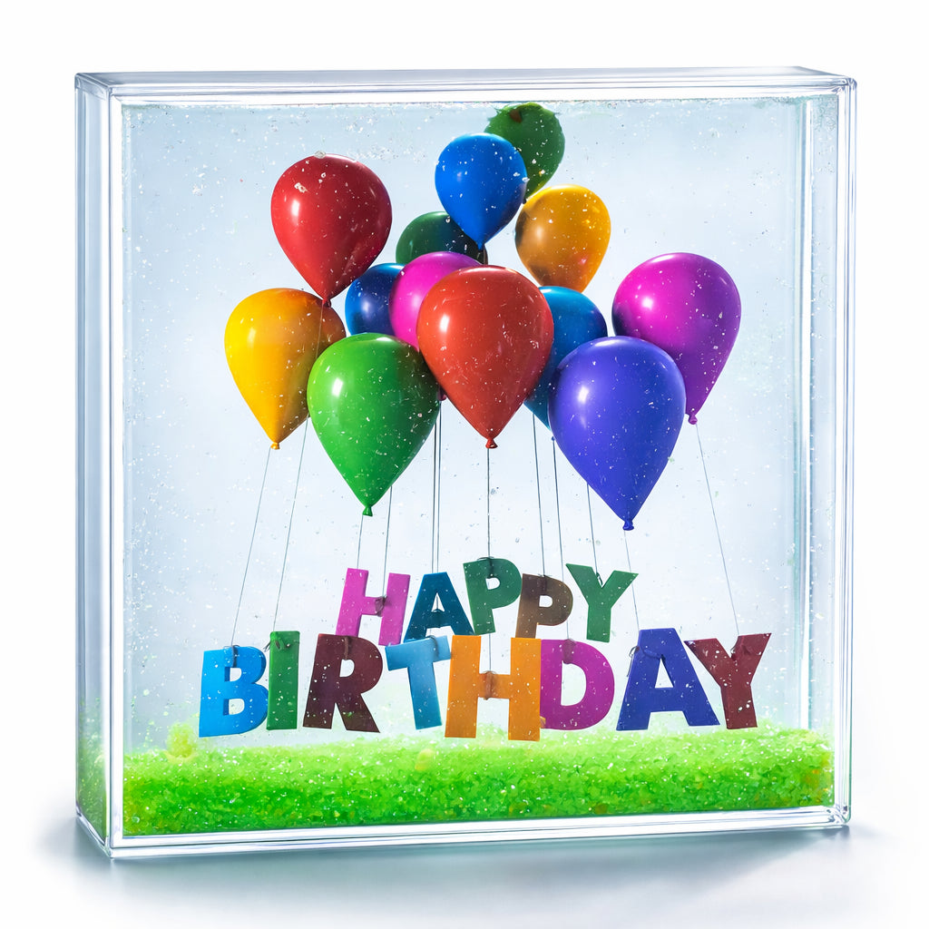 Square Clear Plastic Glitter Water Picture Frame in Clear color Square