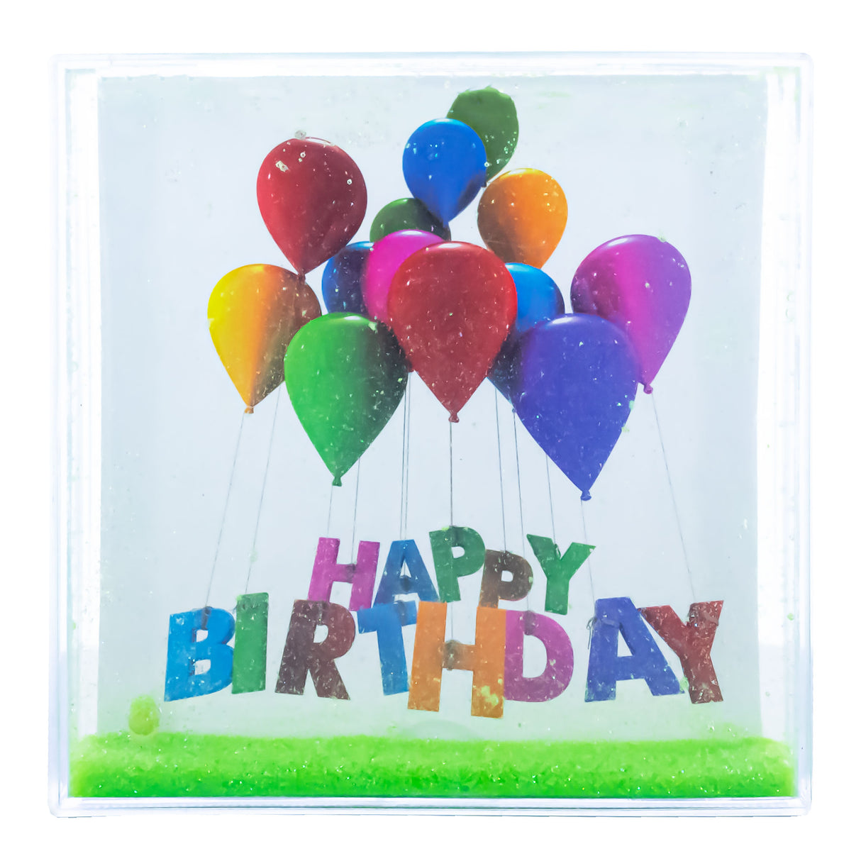 Shimmering Memories: Square Clear Plastic Glitter Water Picture Frame in Clear color, Square shape