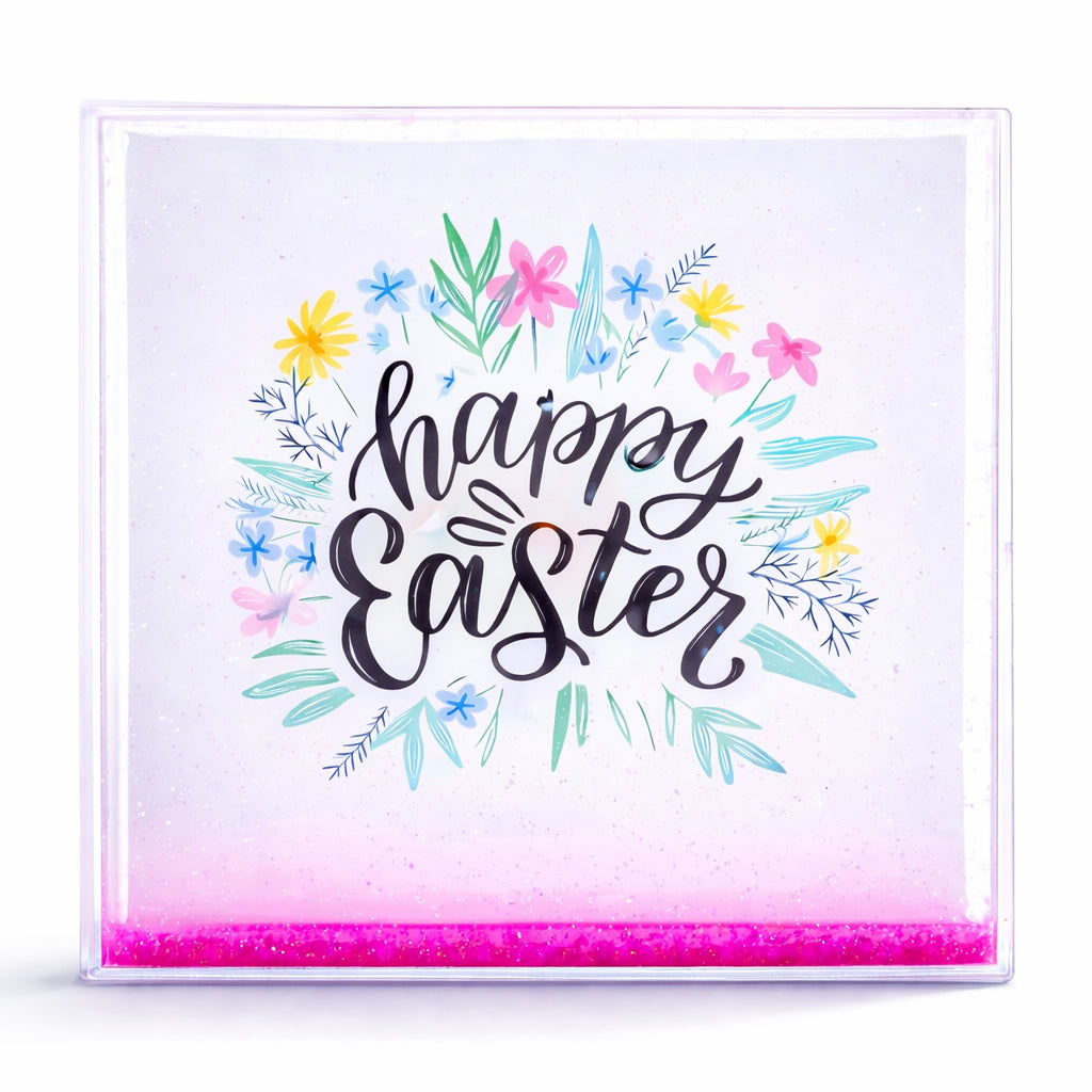Square Glitter Water Picture Frame in Clear color Square