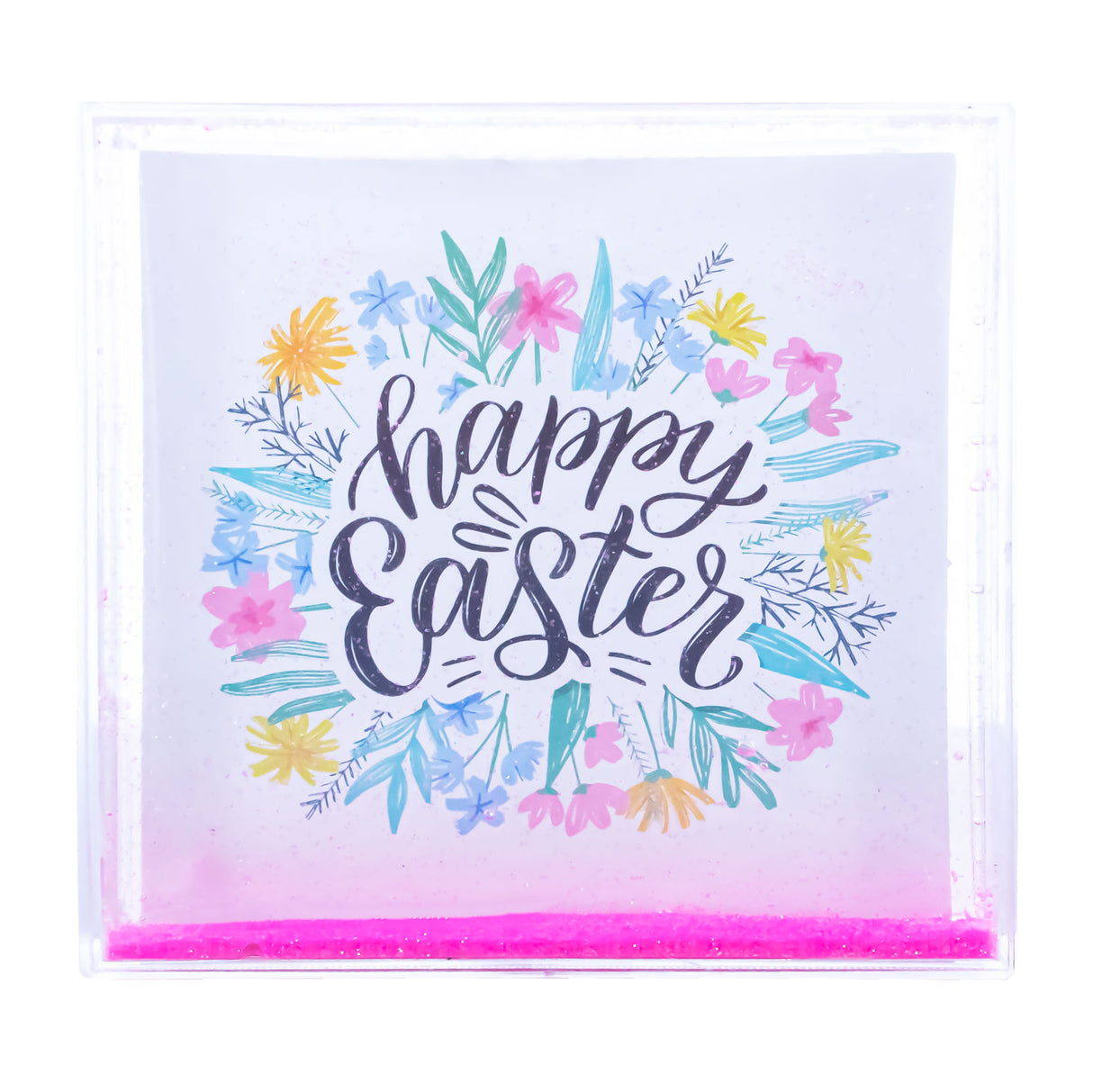 Square Glitter Water Picture Frame: Enchanting and Sparkling in Clear color, Square shape