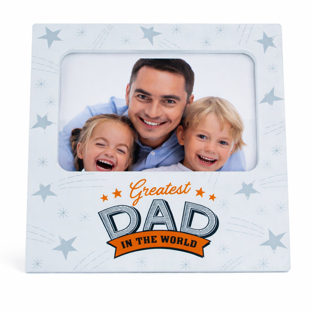 World's Greatest Dad Photo Frame in White color Rectangular