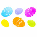 Set of 6 Easter Egg Gel Window Clings Gel Decorations in Multi color