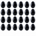 Set of 24 Shiny Glossy Black Plastic Easter Eggs 2.25 Inches in Black color Oval