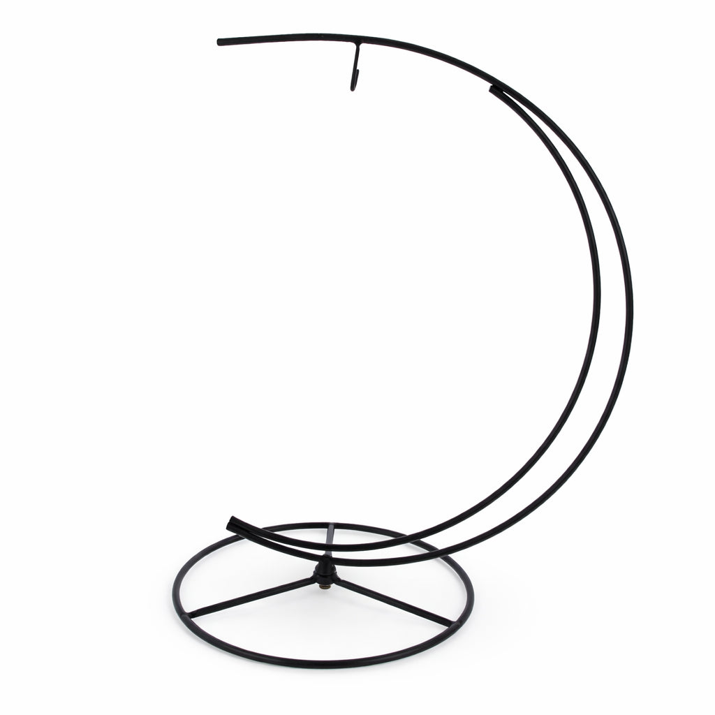 Double Curve Crescent Black Metal Photo Picture Frame and Ornament Display Stand 9.25 Inches in Black color