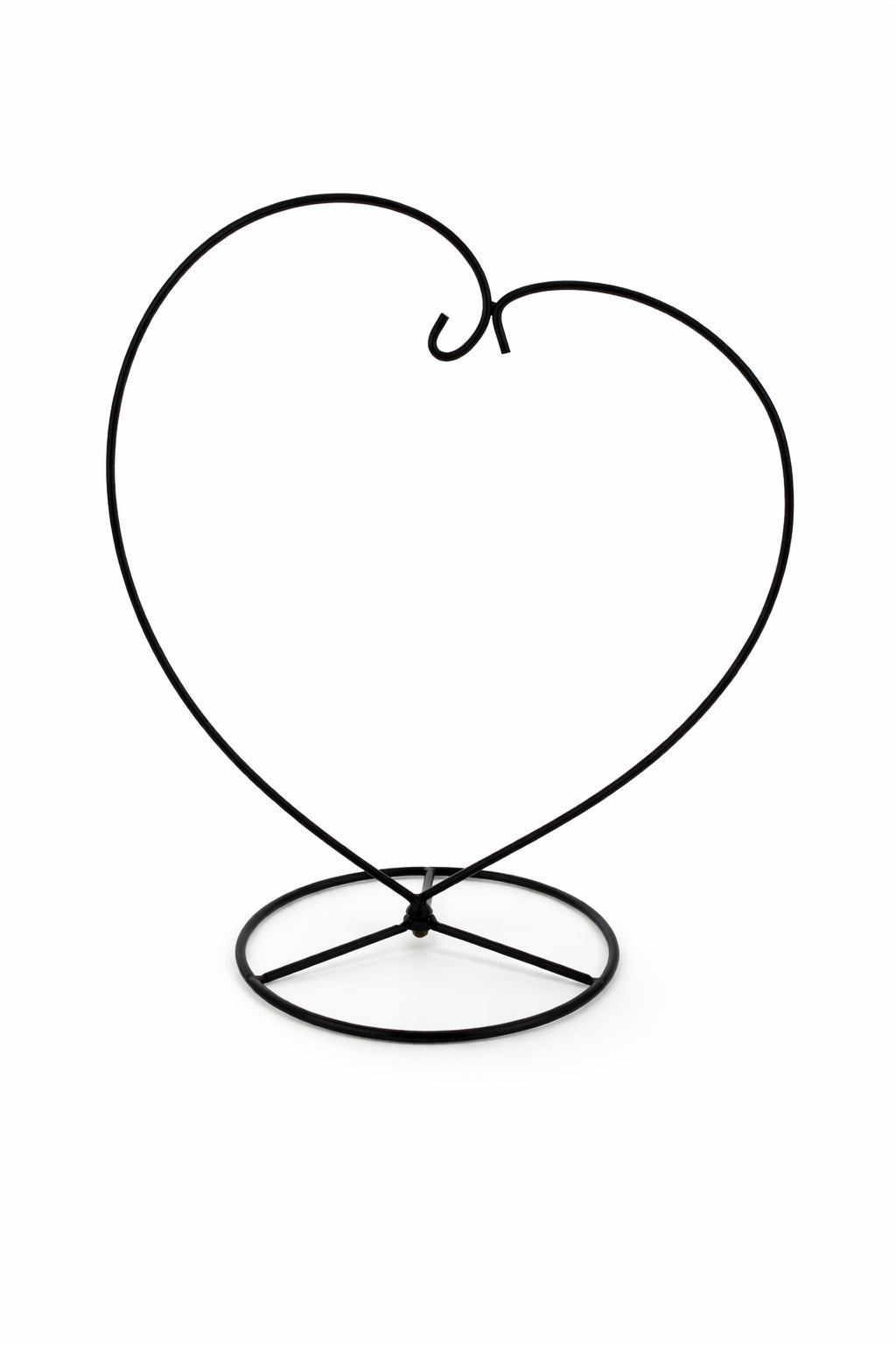 Heart-Shaped Hanging Photo Picture Frame and Black Metal Ornament Stand 9.75 Inches in Black color Heart