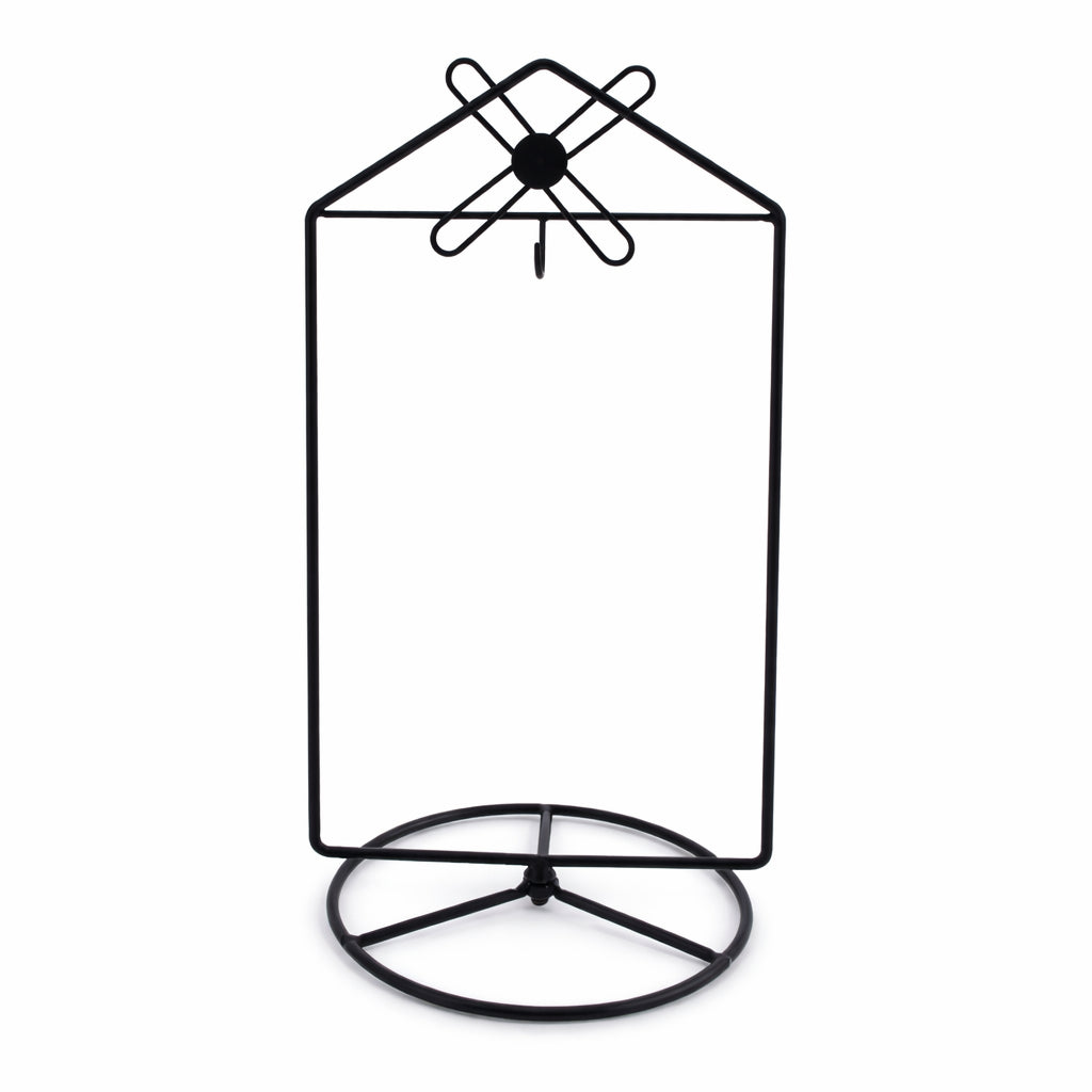 Black Windmill Roof House Hanging Photo Picture Frame and Metal Ornament Stand 10.15 Inches in Black color