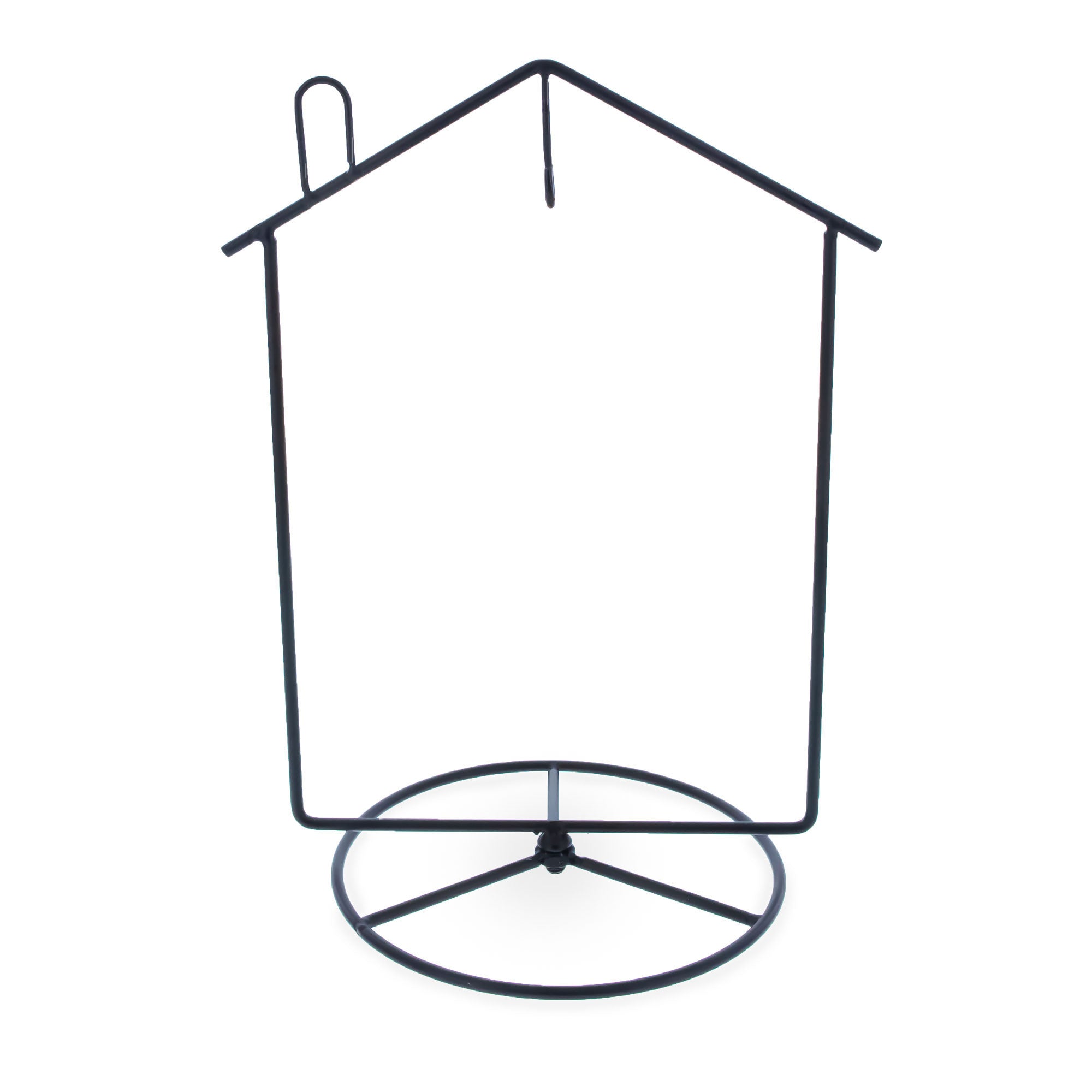 Black House-Shaped Hanging Photo Picture Frame and Metal Ornament Stand 8.7 Inches in Black color